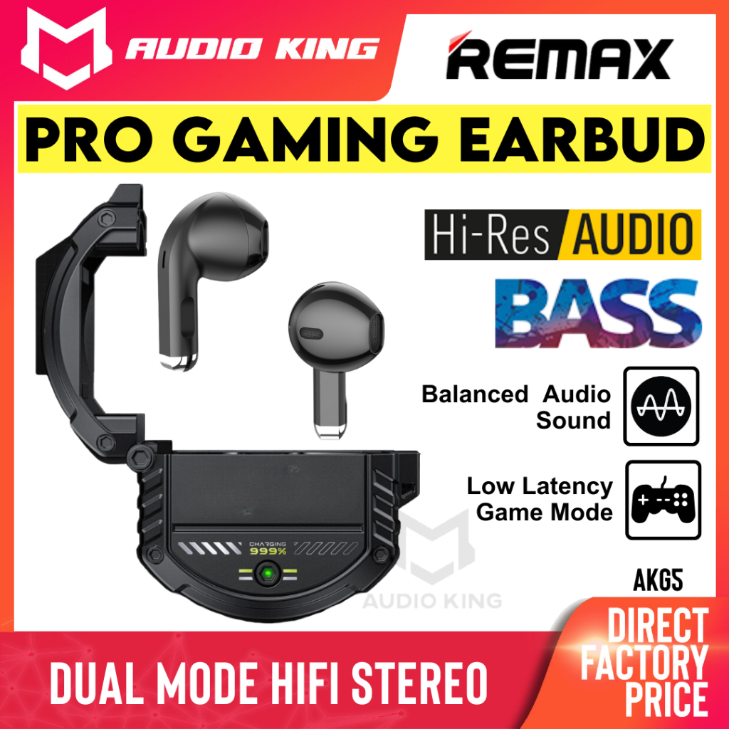REMAX Best Gaming Earbuds Bluetooth TWS True Wireless Bass Earphones No ...