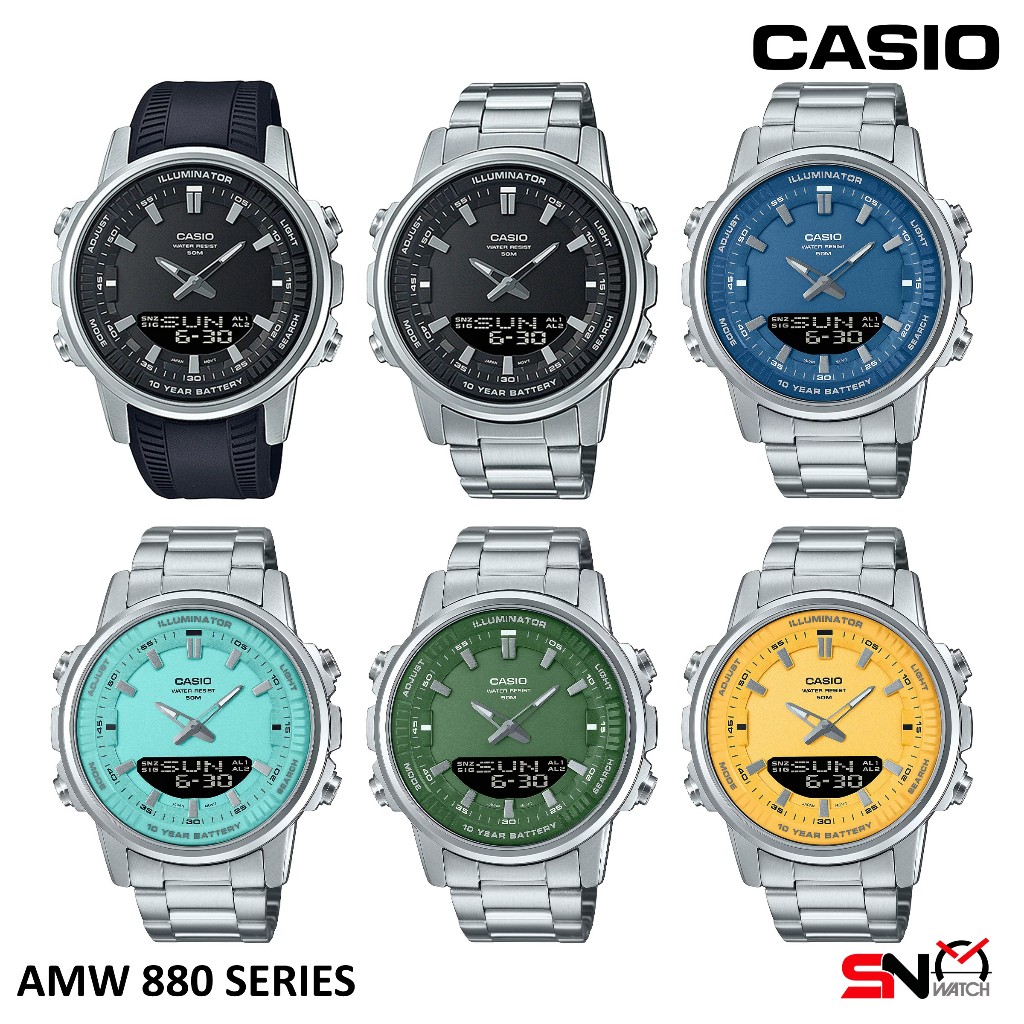 Casio Men Watch 10 Year Battery Life Fashion Casual Analog Watch Waterproof Jam Tangan Lelaki AMW 880 AMW 880D Shopee Malaysia
