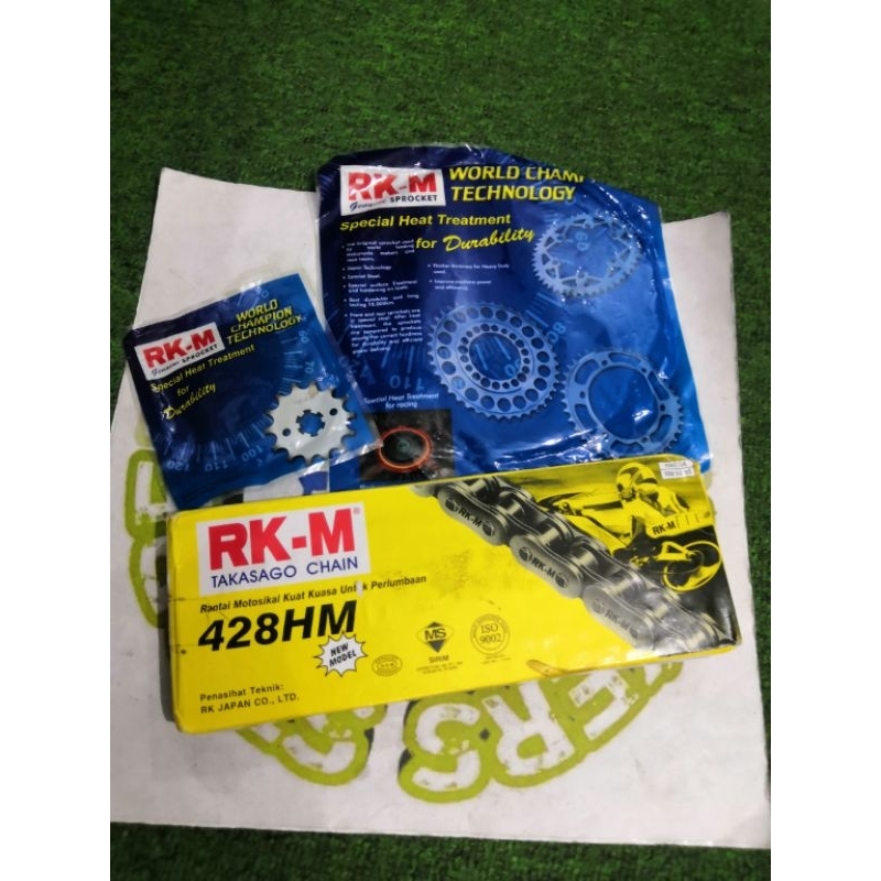 HEAVY DUTY CHAIN SET RKM RK-M 428 124 LINKS HONDA WAVE 125 / 125FI ...