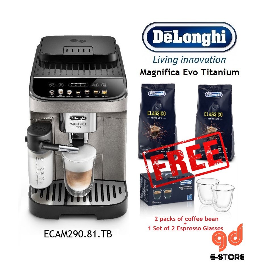 Delonghi ECAM29081TB Magnifica Evo Titanium Black - Fully 