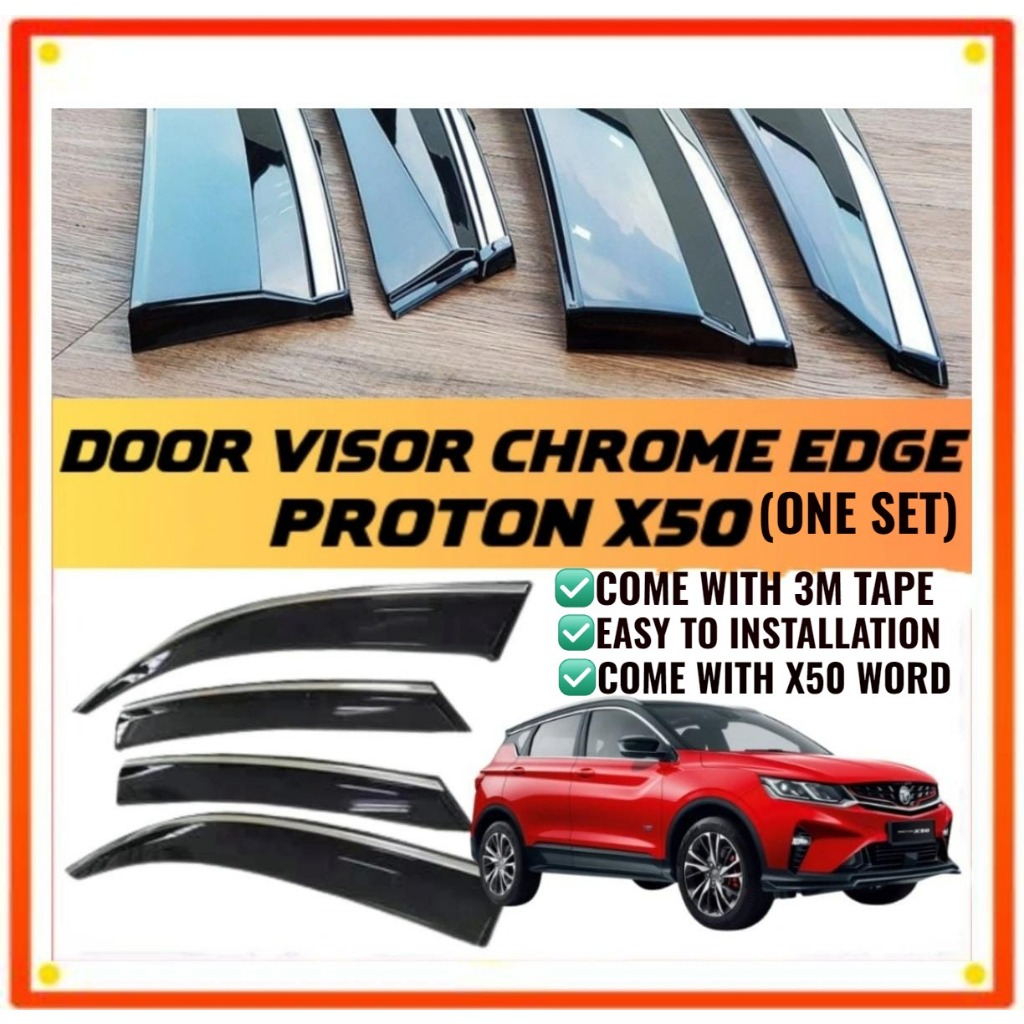 Proton X50 New Model Injection Sun Shade Door Visor With Stainless ...