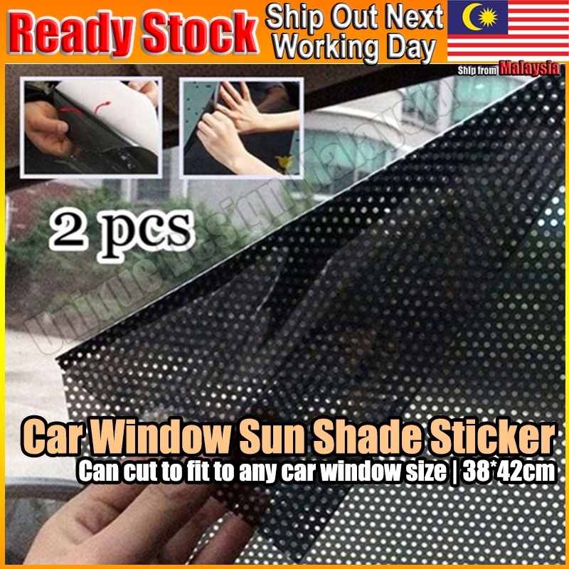 2pcs Car Dotted Tint Window Side Tinted Mesh Windshield Net Sun Shade ...