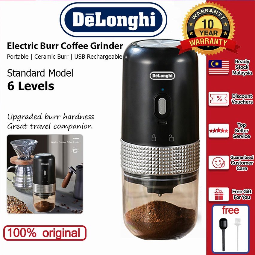 De'Longhi original (tenyear warranty) electric coffee bean grinder portable coffee grinder home