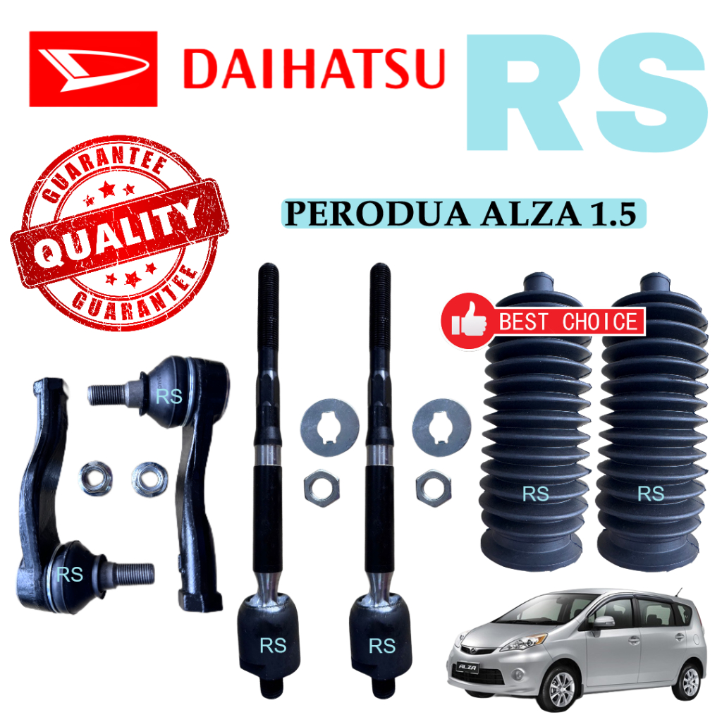 Perodua Alza 1.5 Tie Rod End, Rack End, Steering Boot (1 Set) Shopee