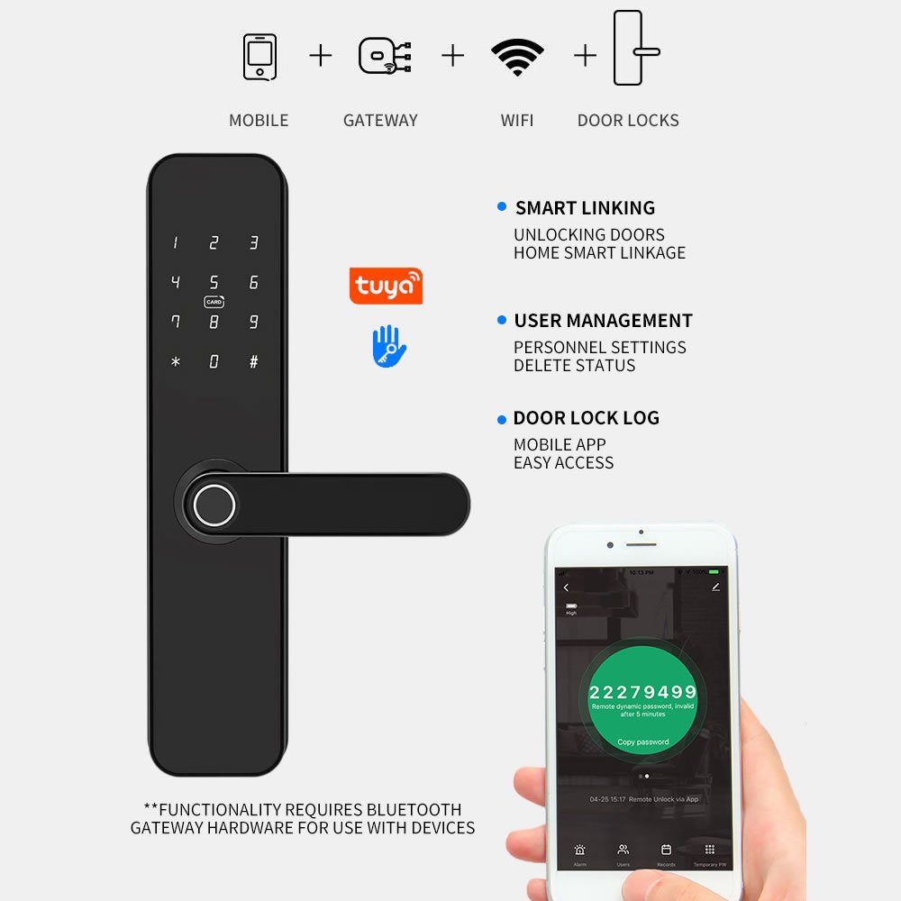 TTlock APP Smart Door Lock Fingerprint Swipe Card Password Remote ...