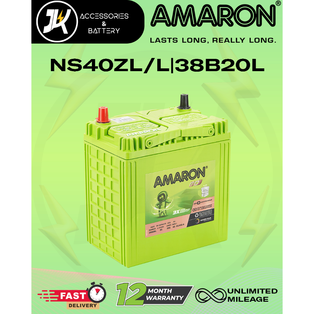 AMARON GO Series NS40ZL/L (38B20L) Car Battery Premium Lasting | Shopee ...