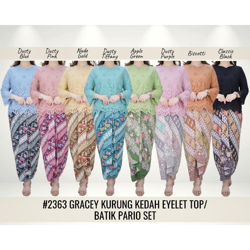 *READY STOCK* GRACEY KURUNG KEDAH EYELET TOP/ BATIK INSTANT PARIO SET ...