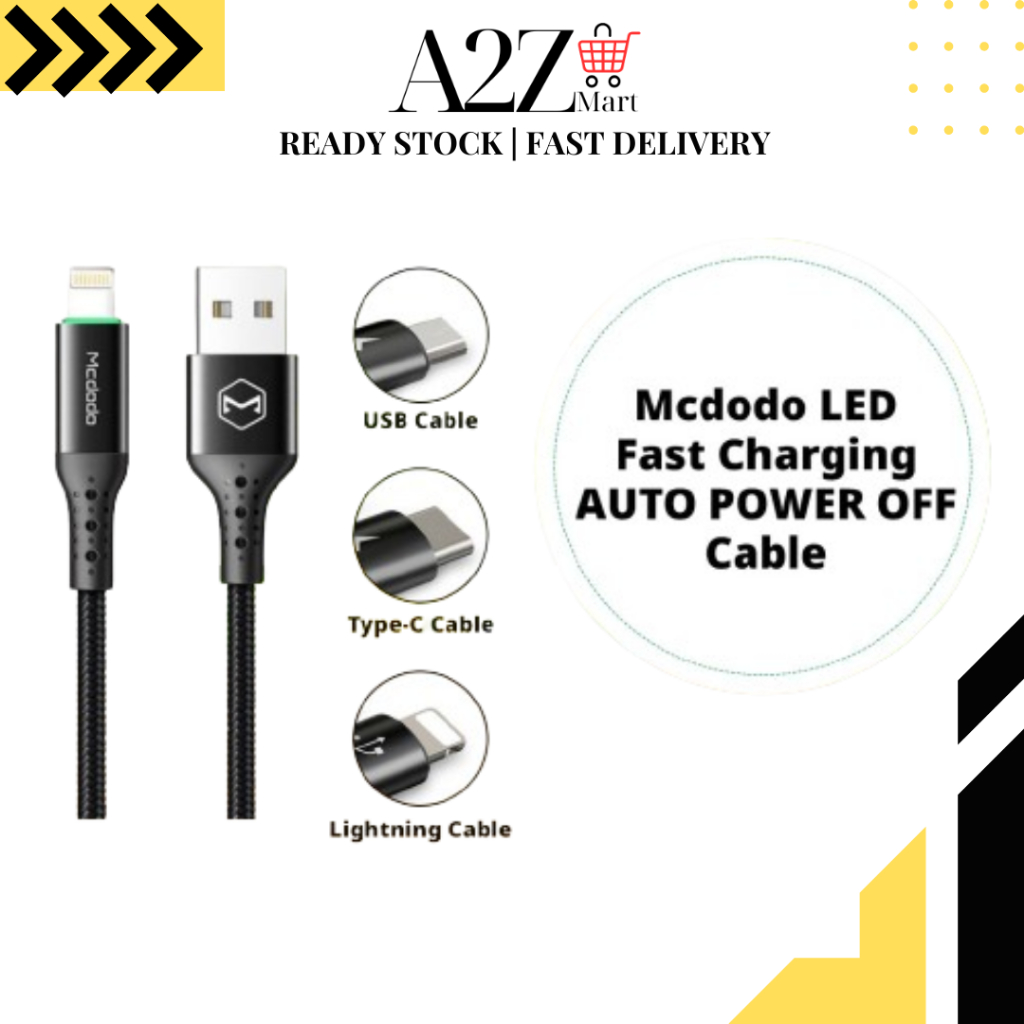 Mcdodo LED Fast Charging AUTO POWER OFF Cable | Smart & Fast Charging ...