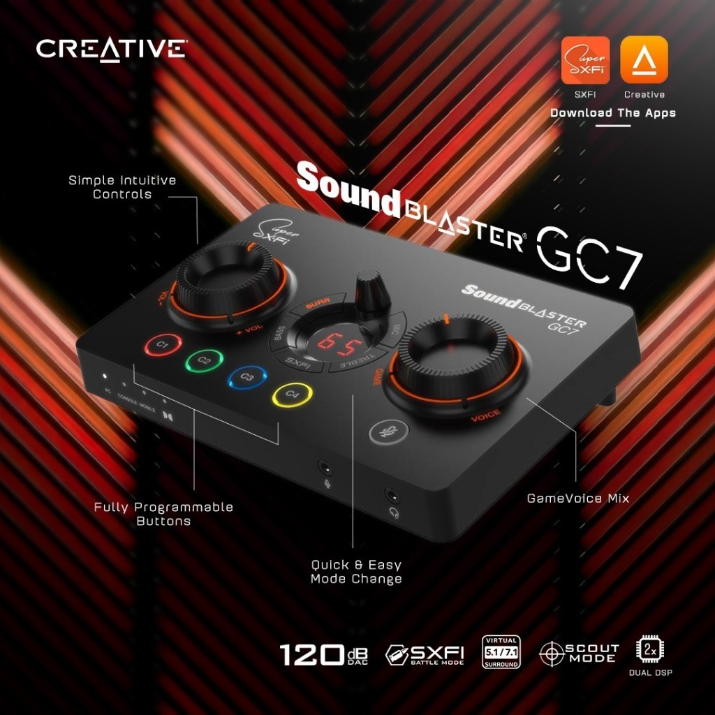 # CREATIVE Sound Blaster GC7 - Game Streaming USB DAC and Amp with ...