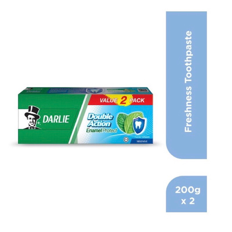 Darlie Double Action Enamel Protect Toothpaste Mild Mint 200g x 2 ...