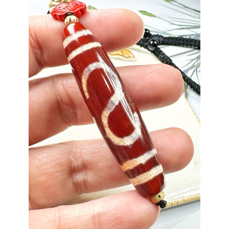 Tibetan Dzi Beads S Money Hook Dzi Beads Necklaces 藏传老矿红玉髓S金钱钩天珠项链 59