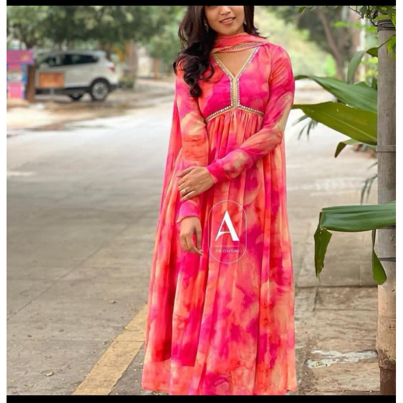 Beautiful Alia cut kurti with dupatta Look and feel great in this kurti Dress Shopee Malaysia