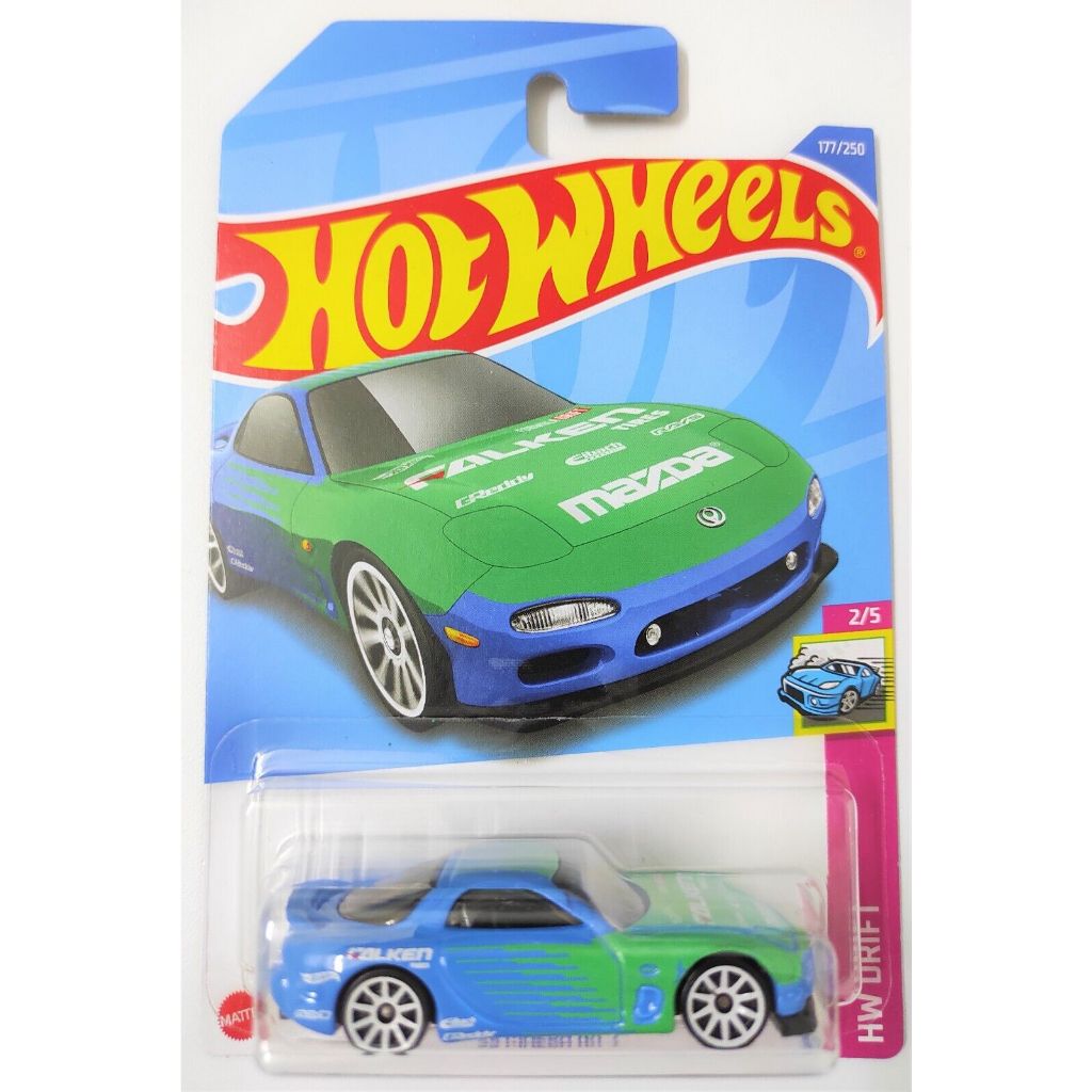 Hot Wheels 177/250 HW Drift 2/5 JDM '95 Mazda RX-7 Blue Falken MOSC ...