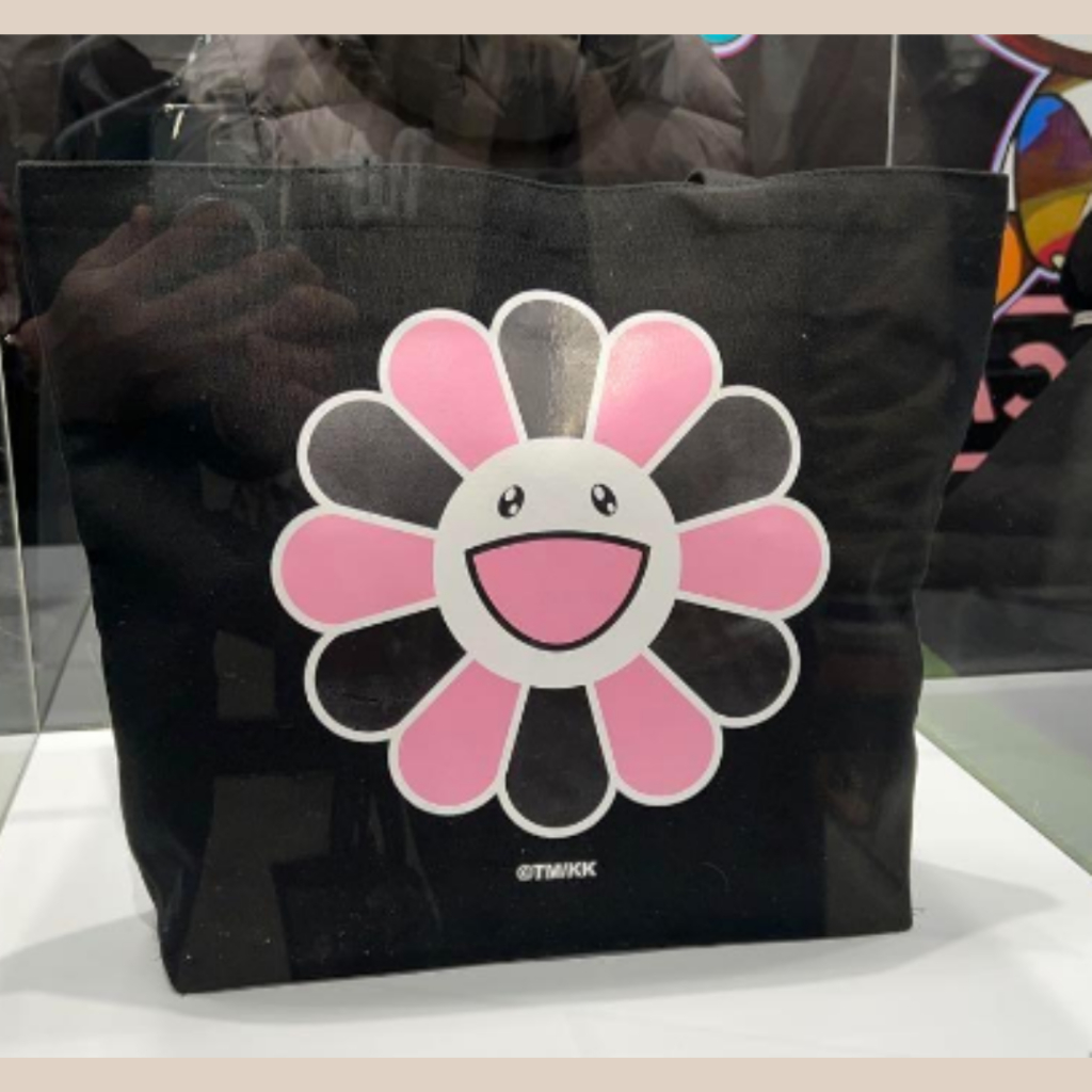 Black Tote Beg with Takashi Murakami and BlackPink (one size) 2024 粉墨 X 村上隆  联名款手提袋 大号