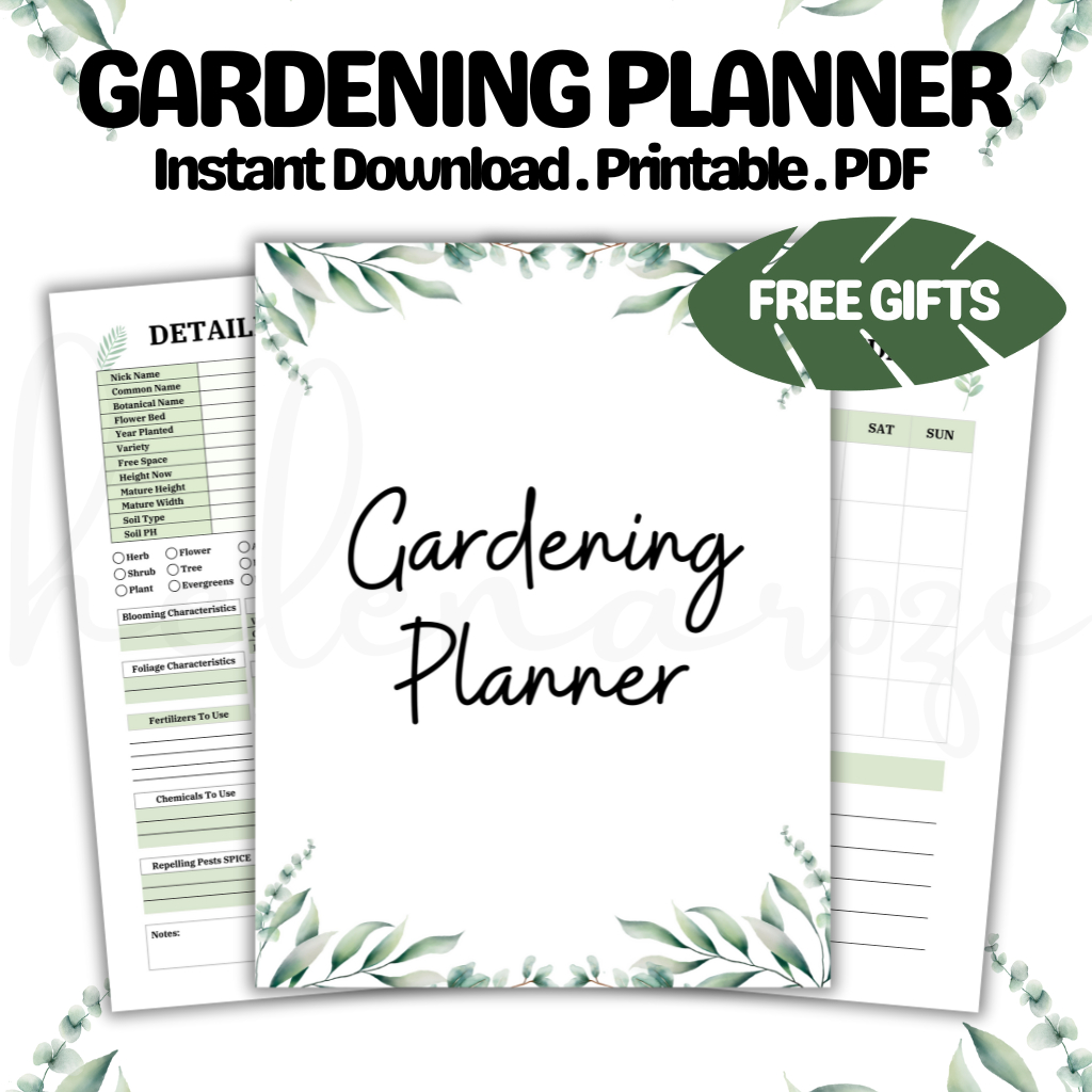 Gardening Planner Printable PDF, Garden Planner, Planner, Planners