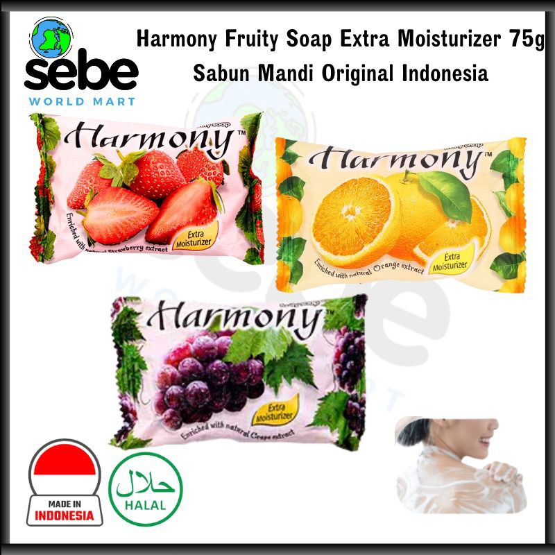 Harmony Fruity Soap Extra Moisturizer 75g Sabun Mandi Original ...