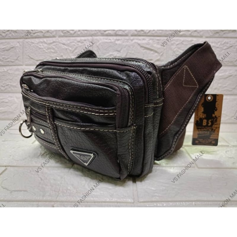 BS Large Size Canvas Waist Bag Travel Casual Pouch Bag Chest Bag Crossbody  Bag Pouch Bag Kain Besar PU Leather minyak