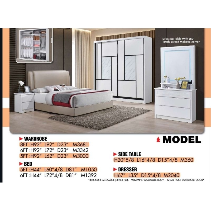 premium high quality type rustica bed room set (sale on johor bahru