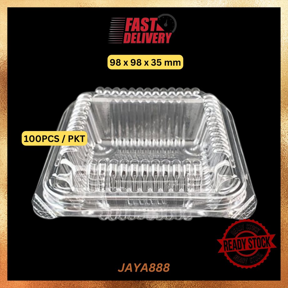 100pcs OPS-H61 / DISPOSABLE CLEAR FOOD PLASTIC TRAY WITHOUT LOCK ...