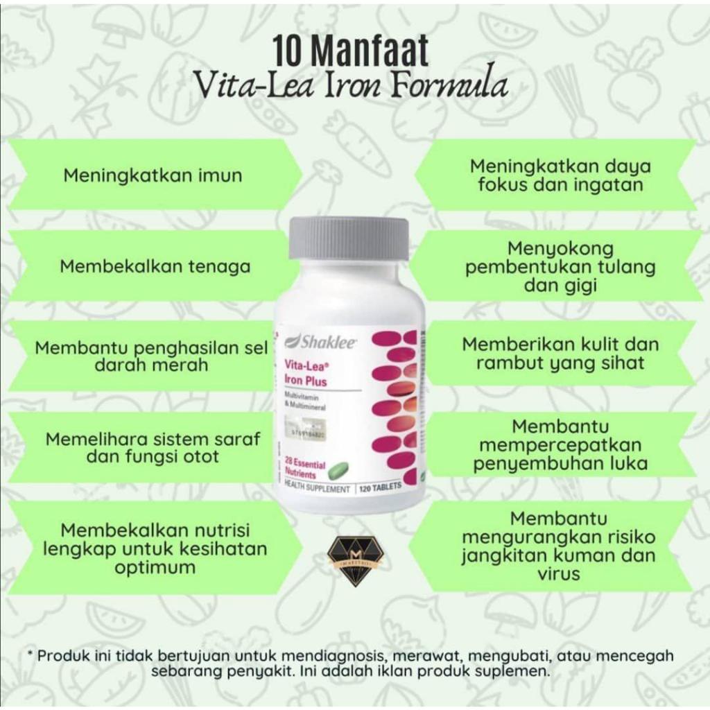 Shaklee Shak Lee Vita-Lea® Iron Plus (120 tablets) | Shopee Malaysia