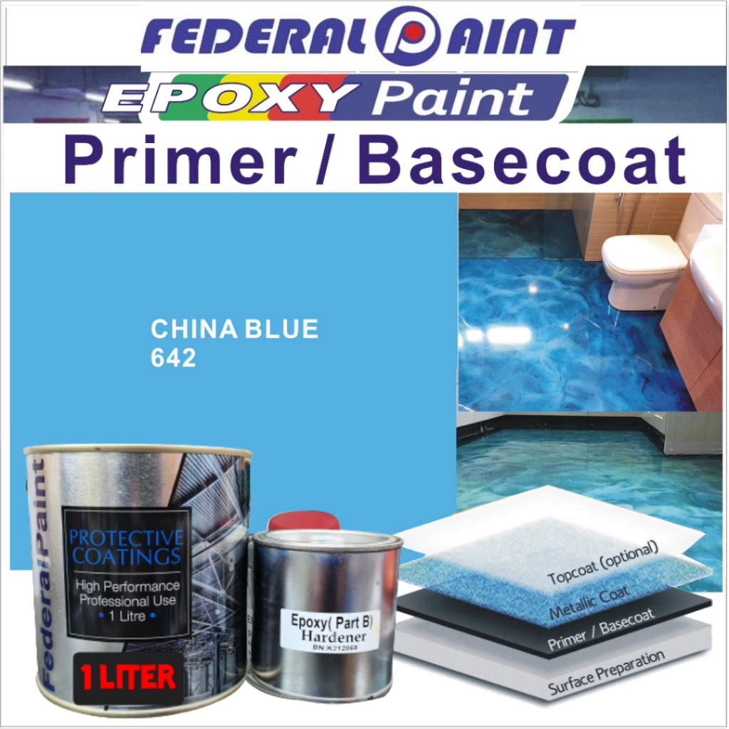 ( Metallic Epoxy Paint ) 1L METALLIC EPOXY FLOOR PAINT PROTECTIVE ...