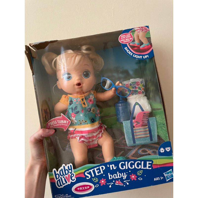 (Org) Baby Alive Step ‘N Giggle Baby Blonde Hair Doll E5247 | Shopee ...