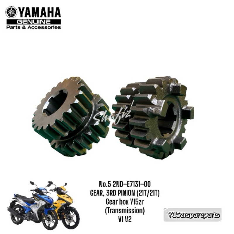 Gearbox y15zr no 5 original hly (gear 3RD 21T) Shopee Malaysia