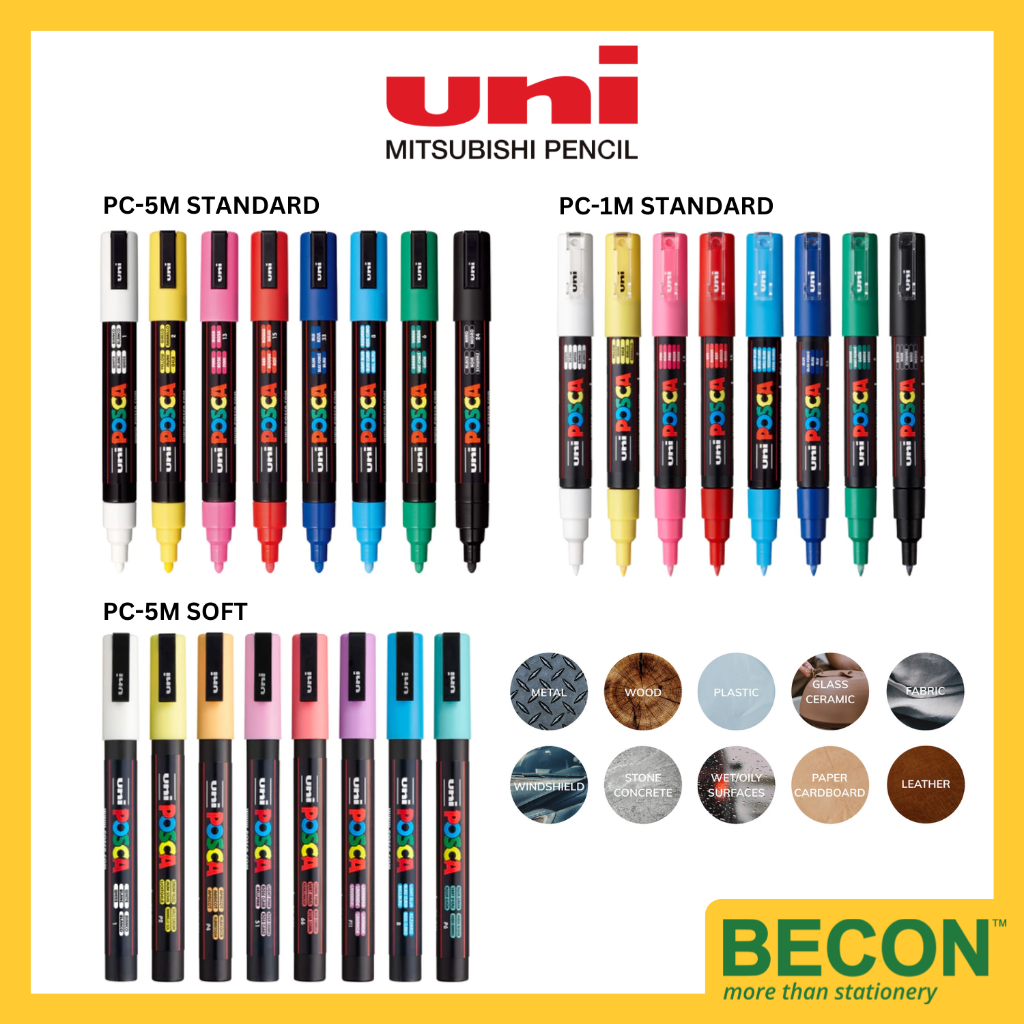 Set Di Penne Pennarelli Posca, PC 1M/3M/5M, Marcatori Di Arte A I - Foto 10