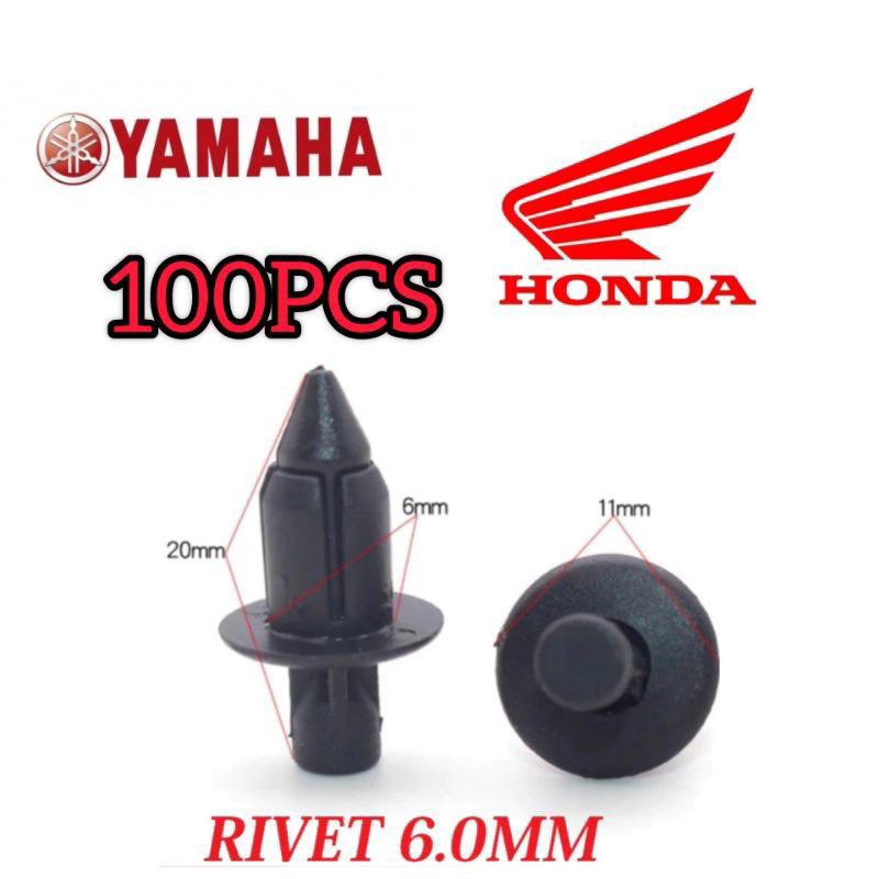 100pc Clip Rivet Y15 R25 R15 RS150 LC135 NVX NMAX XMAX VARIO VF3i ...