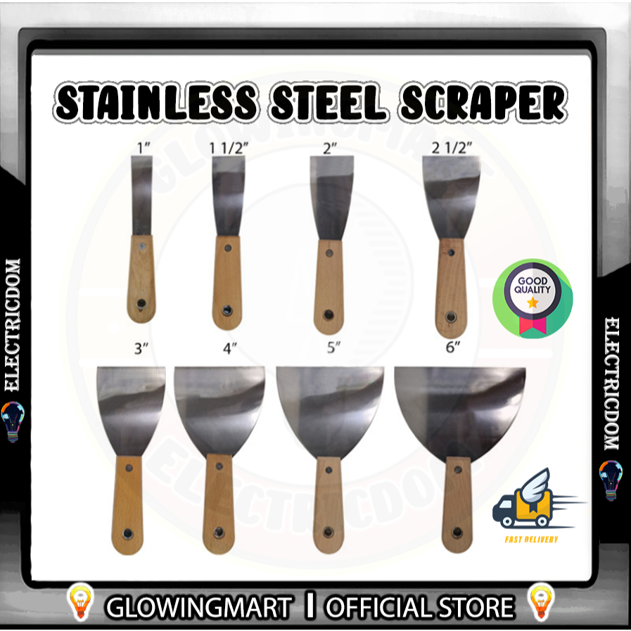 Premier Stainless Steel Scraper1"1.5"/2"/2.5"/3"/4"/5"6" Wall Scraper ...