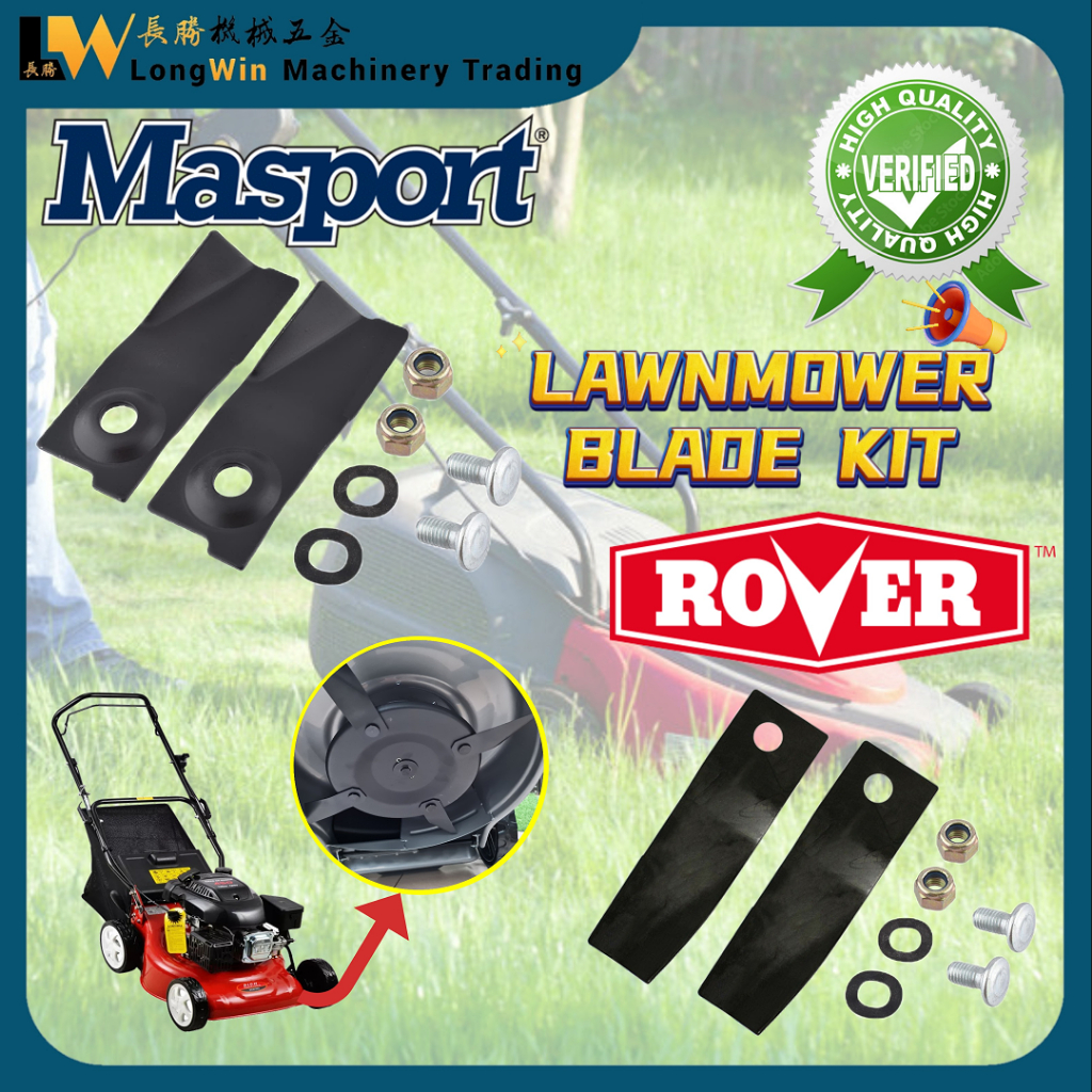 Masport / Rover Lawn Mover Blade Kit Bolt Washer Set Genuine Spare ...