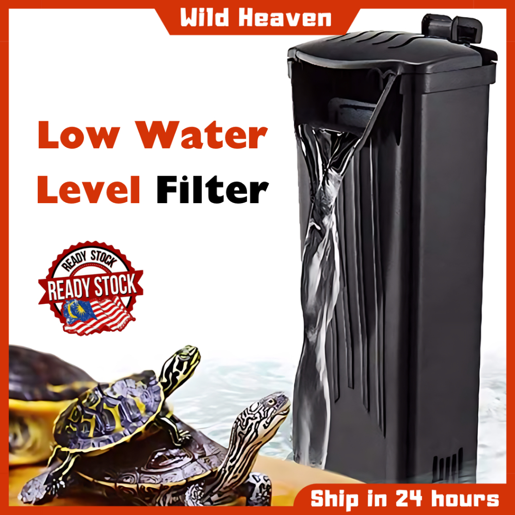 148GPH Turtle Tank Filter 8W Adjustable Water Flow, Aquarium Filter For Low Water Level Tank, Turtle Filter Quiet Waterfall Fish Tank Filter For 10-30