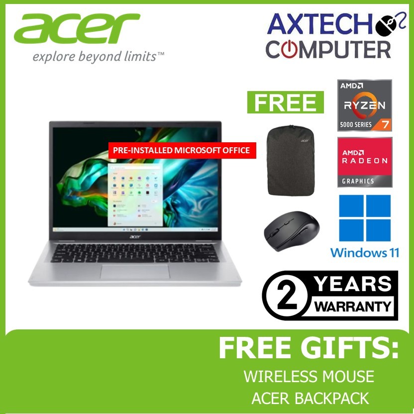 Acer Aspire 3 A314-42P-R05P 14'' WUXGA Pure Silver ( Ryzen 7 5700U ...