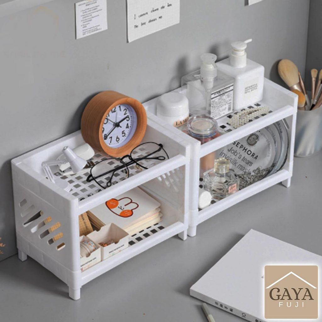 Double Layers Tableware Storage Shelf Rack Organizer Stationery Storage ...