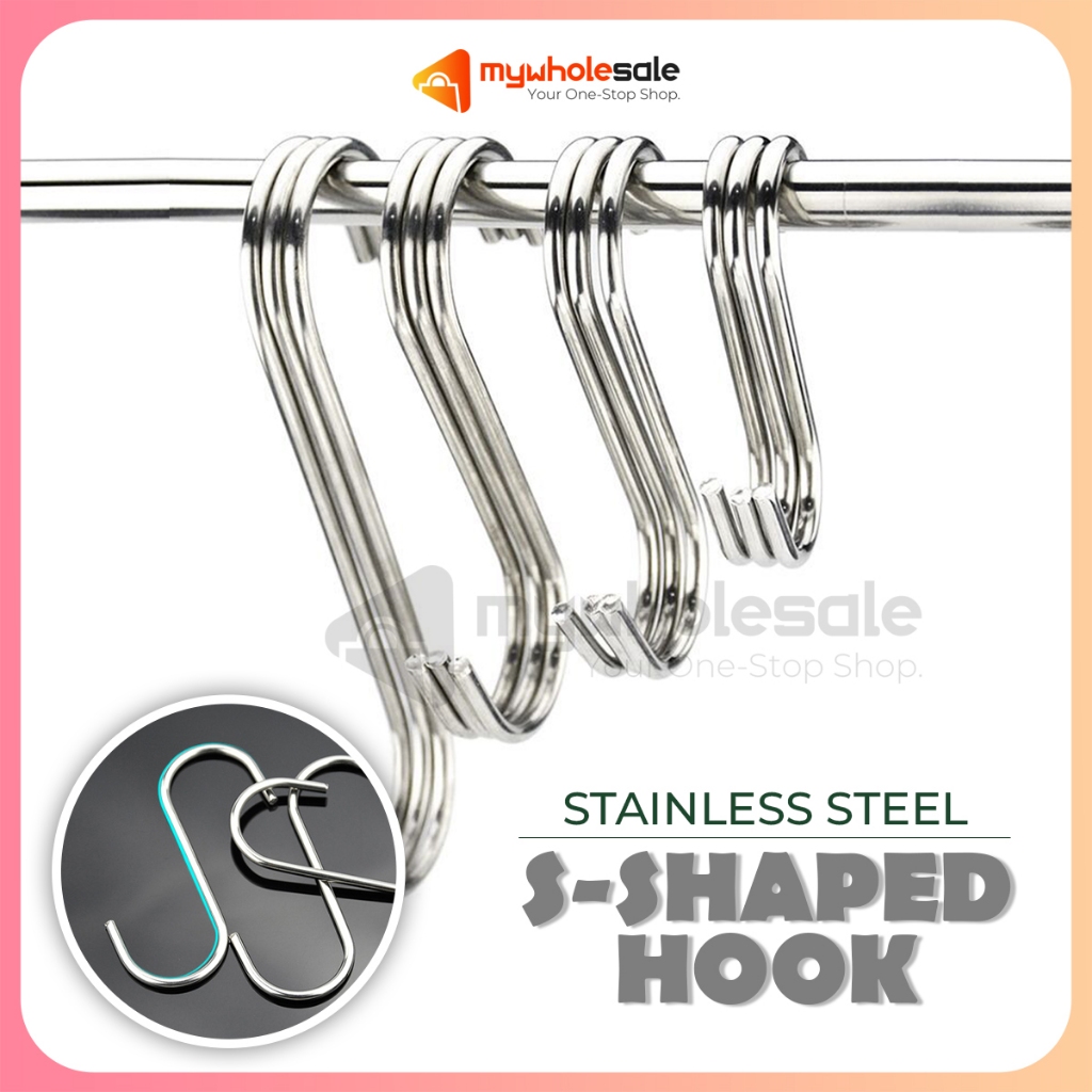 Stainless Steel S-Shape Hook Pengantung Penyangkut S Hook | Shopee Malaysia