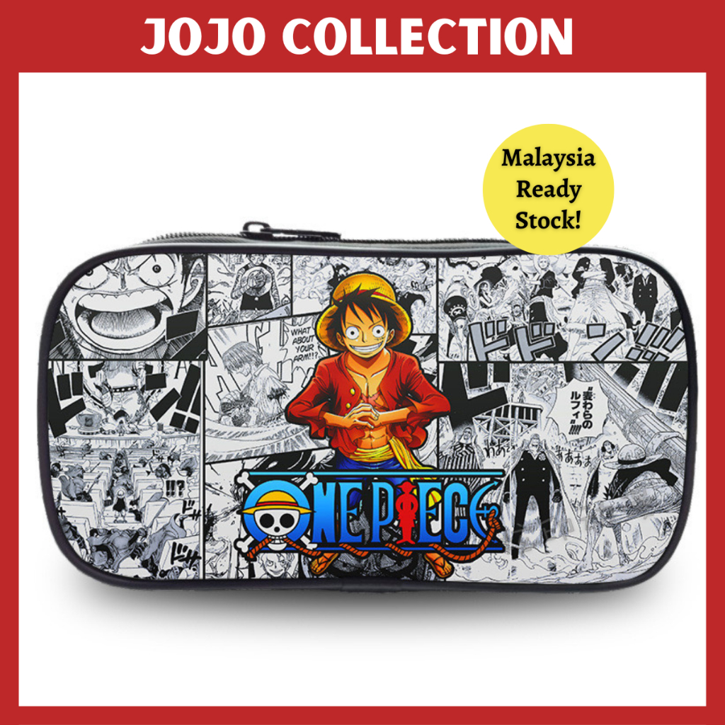 One Piece Pencil Case Printed Luffy Design Multifunctional Student Stationery Pencil Box Canvas