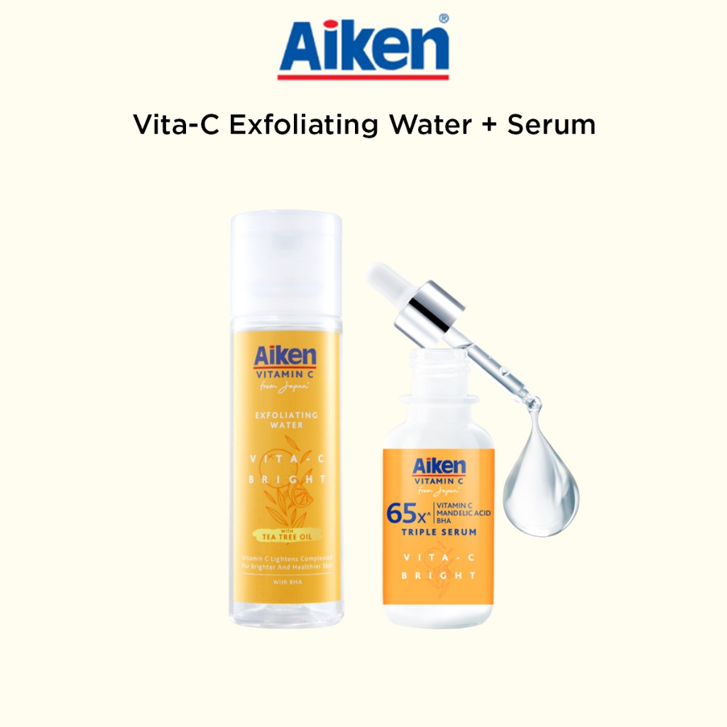 Aiken Vita C Exfoliating Water + Serum Brighten Skin Tone Prevents
