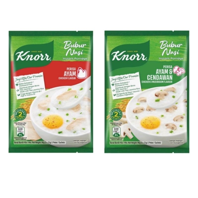 Knorr Instant Porridge 33g X 3 Sachets Chicken Chicken Mushroom Bubur