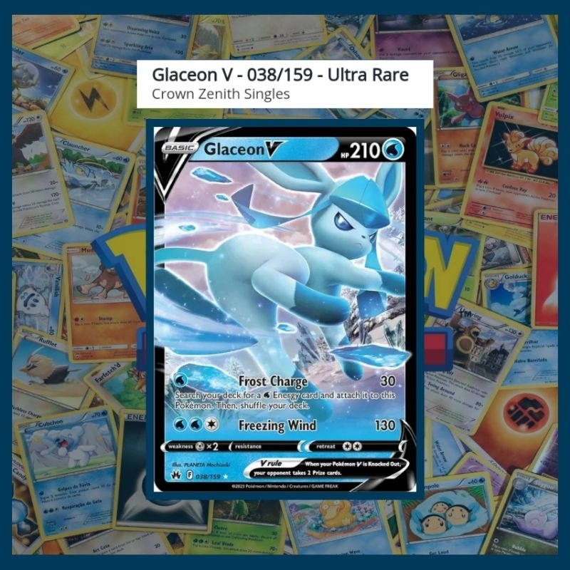 Pokemon TCG: Glaceon V 038/159 Ultra Rare - Crown Zenith Singles ...