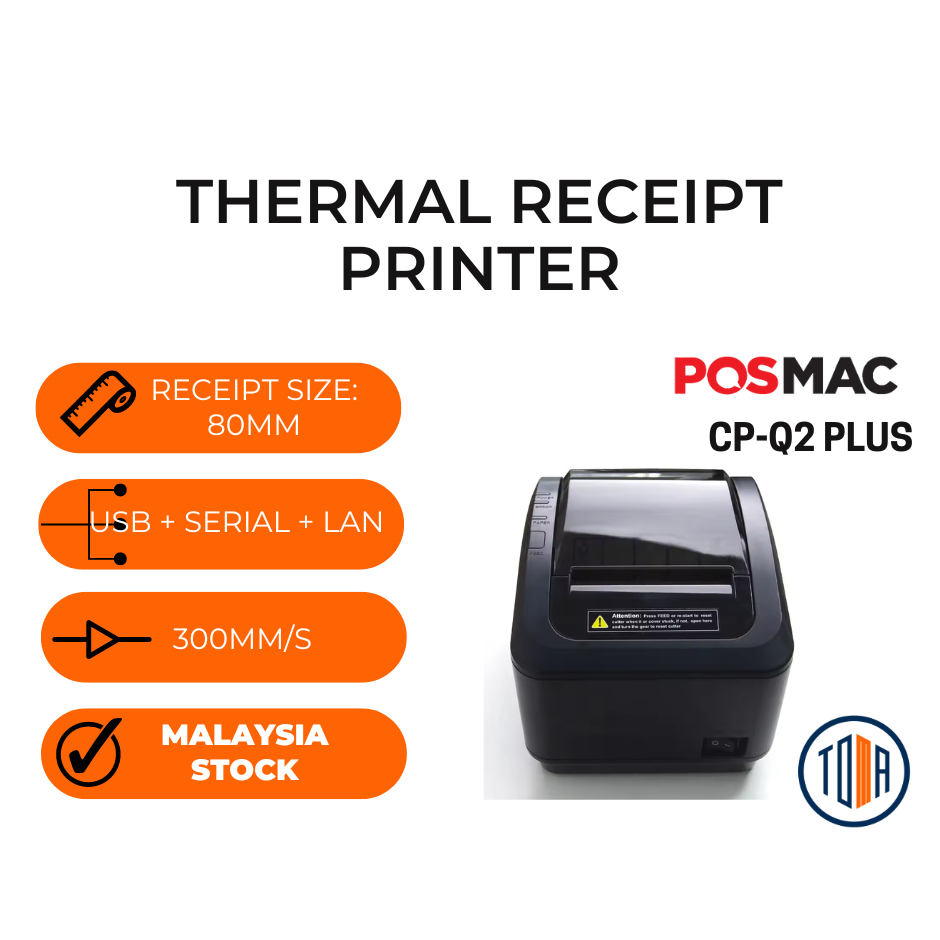 POSMAC CP-Q2 Plus Thermal Receipt Printer 80mm (USB+Serial+Lan) POS ...