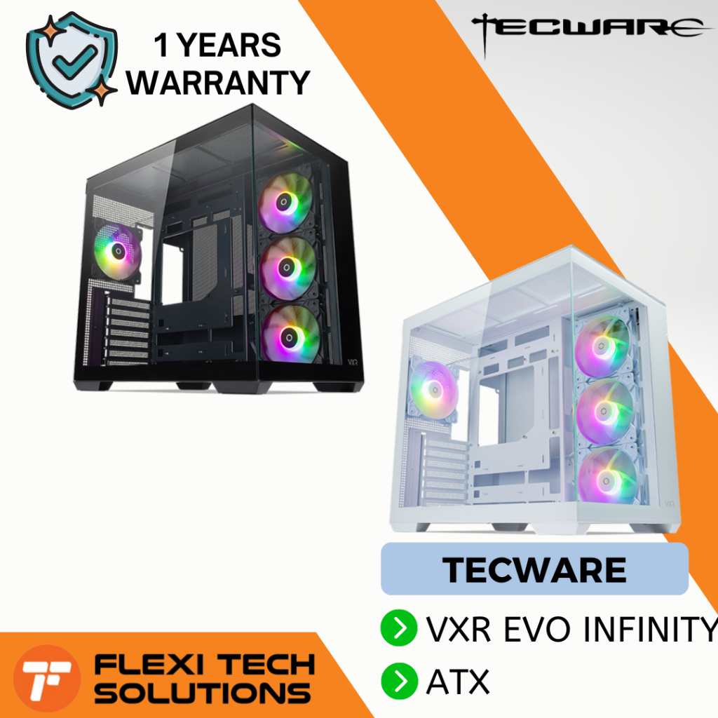 Flexi Tech Tecware VXR EVO Dual Chamber Infinity TG ARGB ATX Case ...