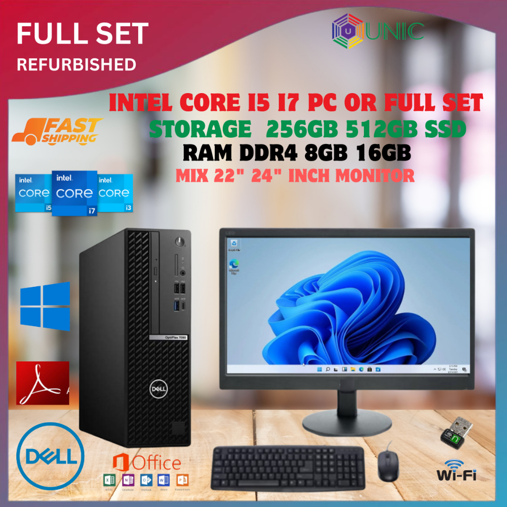 Dell OptiPlex i3/i5/i7 Desktop Mix Model Full set or PC only Office ...