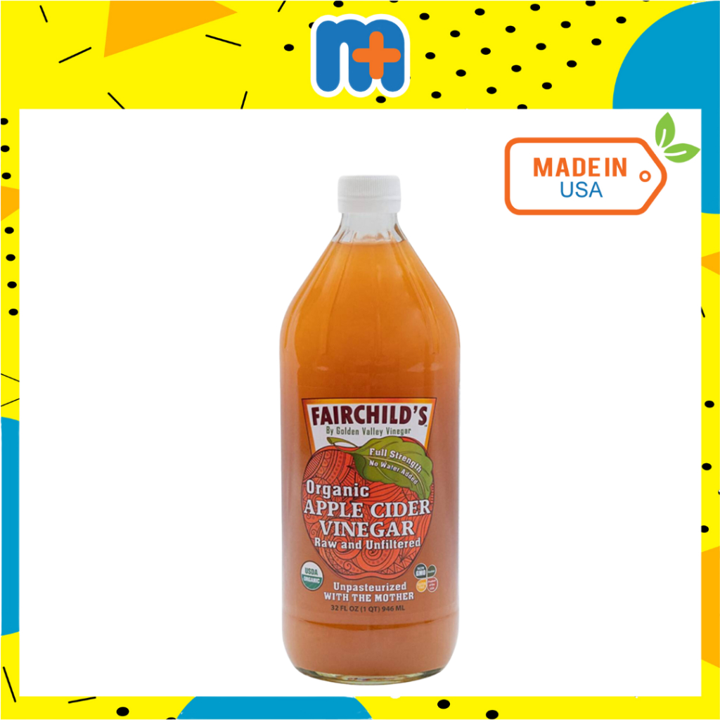 [MPLUS] FAIRCHILD'S ORGANIC APPLE CIDER VINEGAR 946ML | Shopee Malaysia