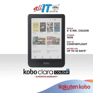 Rakuten Kobo Clara Colour eReader 6-Inch Glare-Free Reading Tablet | Waterproof/ Audiobooks/ Wi-Fi/ 16GB Storage
