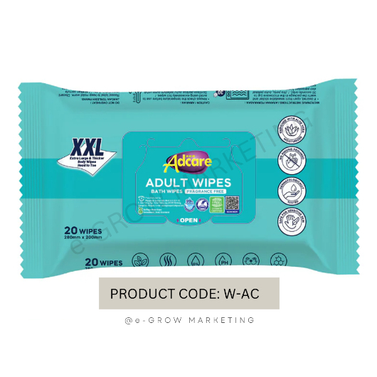 Adcare Adult/Bath Fragrance Free Wipes Wet Tissue Body Wipes (20's ...