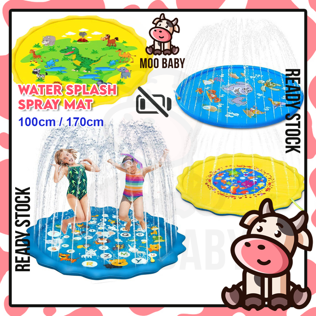 ⭐Moo Baby Water Splash Spray Mat Swimming Pool Kids Water Splash Pool ...