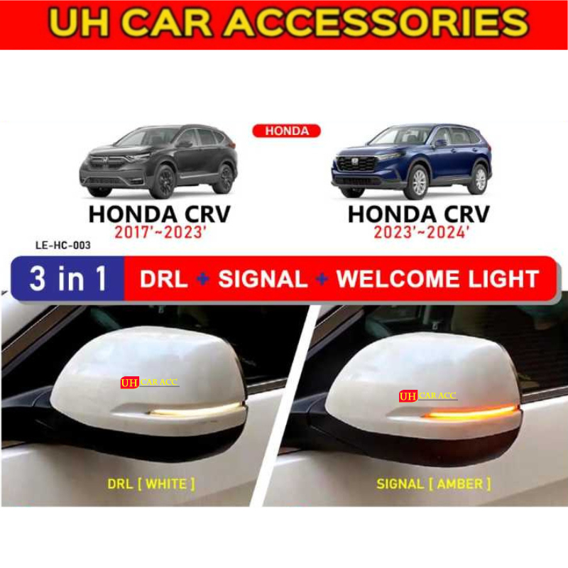 Honda Crv Cr V Dragon Scale Side Mirror Smoke Led With Signal Running Indicator Drl