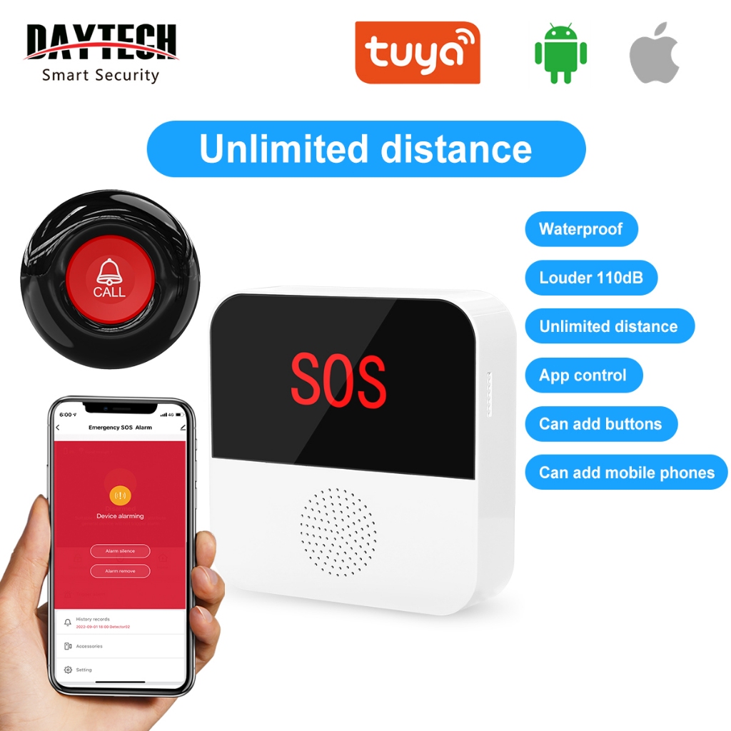 【No distance limit】Daytech WiFi Smart Wireless Caregiver Pager Call ...