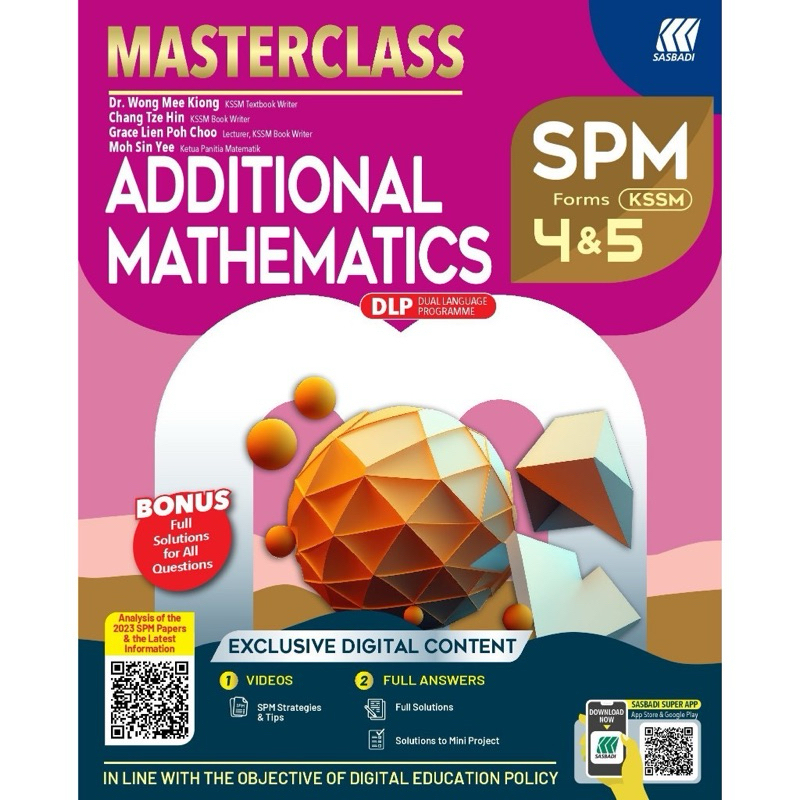 Masterclass SPM KSSM Tingkatan 4&5 Buku Rujukan Edisi 2024 (Sasbadi ...