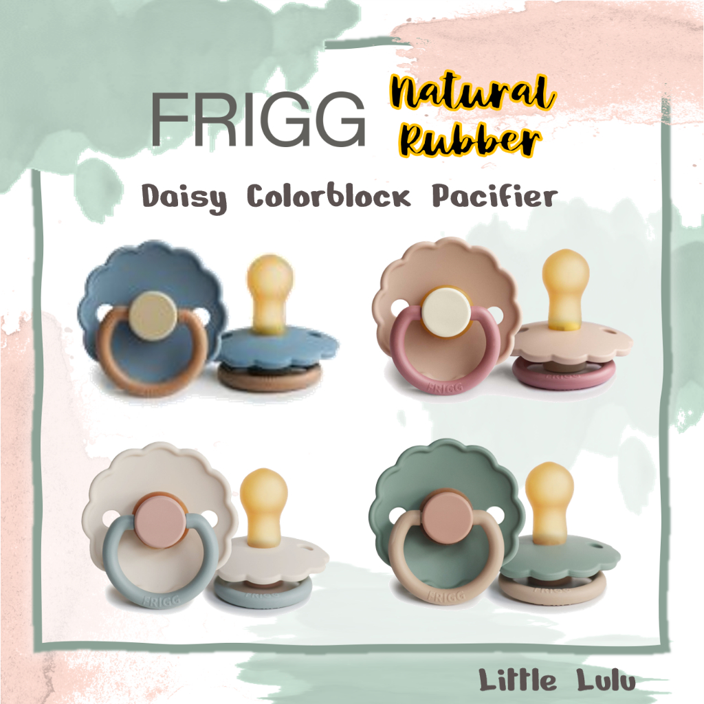 FRIGG | Daisy Colorblock Natural Rubber Pacifier | Shopee Malaysia